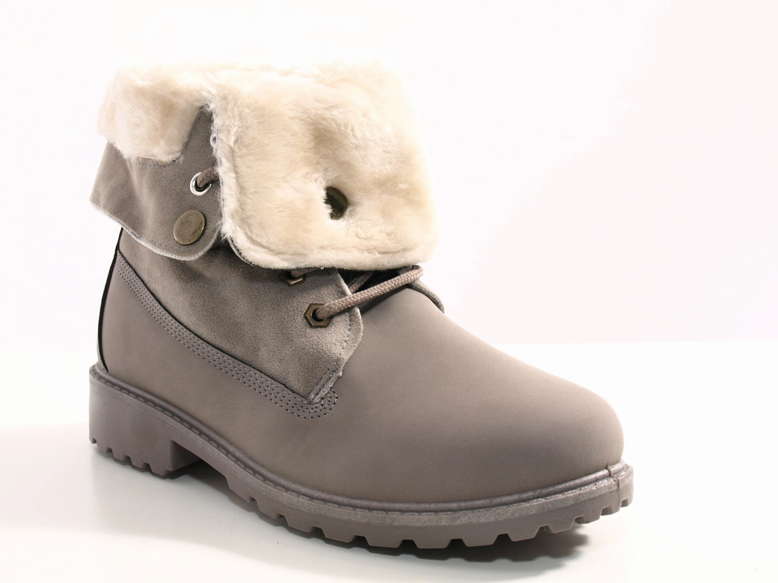 Ankle Boots With Bows Damen Stiefeletten Biker Boots Outdoor Winterboots warm gefttert Grey # 6209