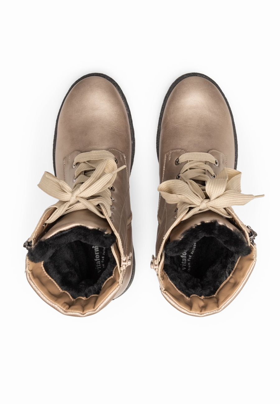 Ankle Boots Slash Heel Aus Leder hochklassige Stiefelette Softnappaleder