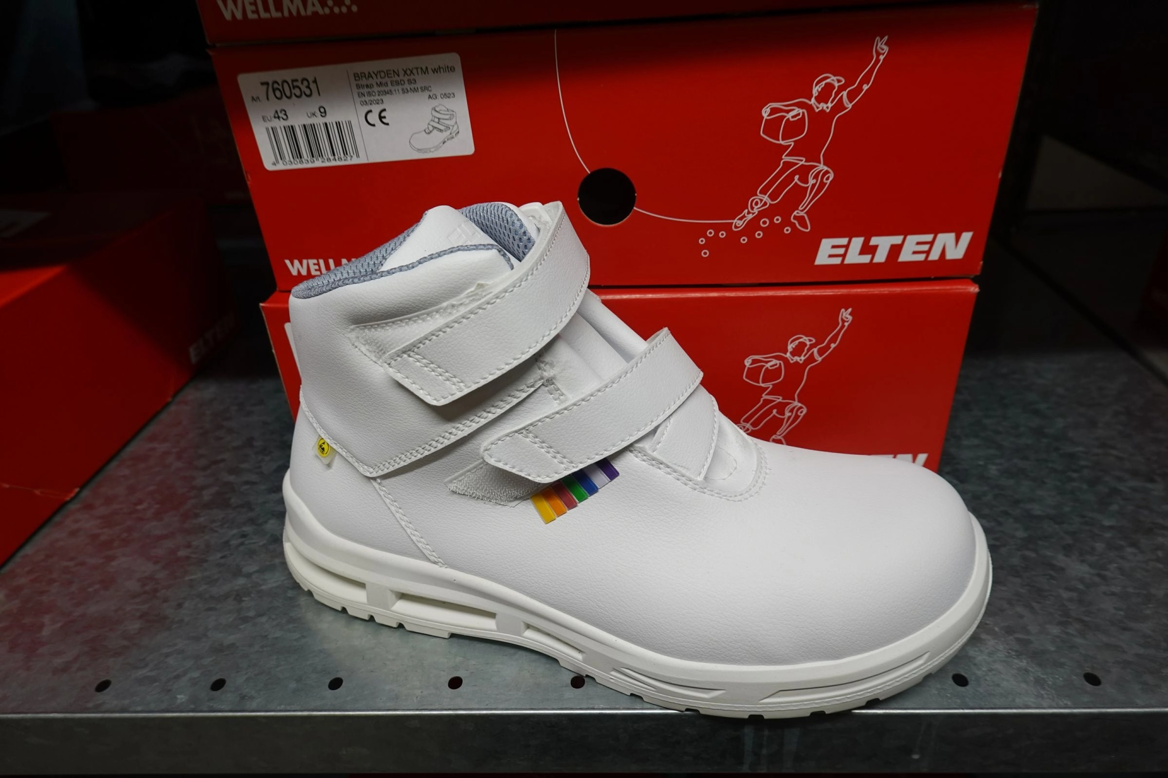 ELTEN Brayden 760531 Sicherheitsstiefel ohne sen rostfrei fr Lebensmittelbetriebe Fleischzerlegebetriebe Metzgereien Sicherheitsschuhe Turnschuh S3