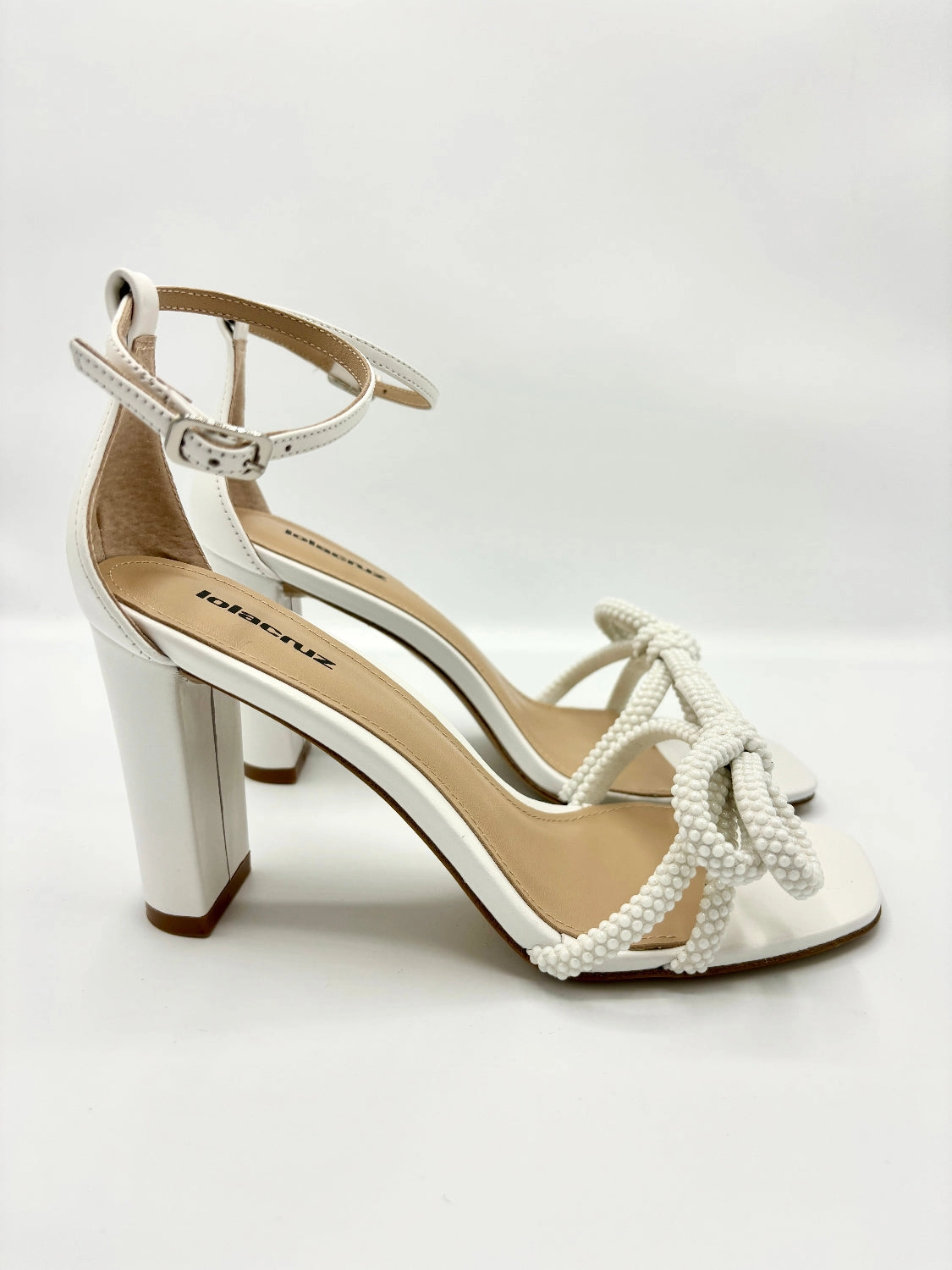 PEARL WHITE HEEL SANDAL Stradivarius Plateau Sandalen