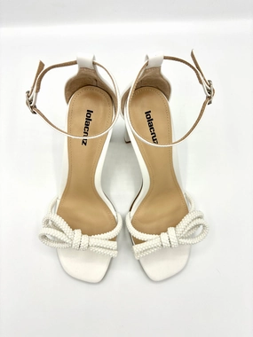 PEARL WHITE HEEL SANDAL Plateau Sandalen Riemen