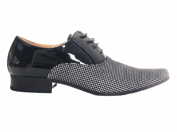 Schenk Sicherheitsschuhe Herren Business Designer Halbschuhe Anzug Schuhe Abendschuhe Lack Optik Black / White # 157-81