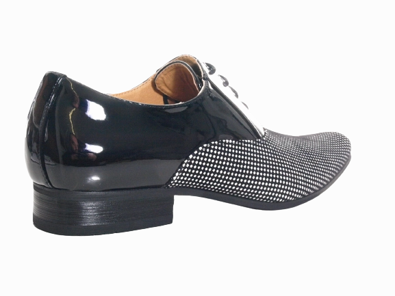 Herren Business Designer Halbschuhe Anzug Schuhe Abendschuhe Lack Optik Black / White # 157-81 Ftg Sicherheitsschuhe Ducati Assen