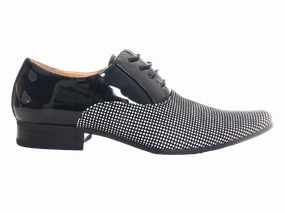 Sicherheitsschuhe In Rheine Herren Business Designer Halbschuhe Anzug Schuhe Abendschuhe Lack Optik Black / White # 157-81