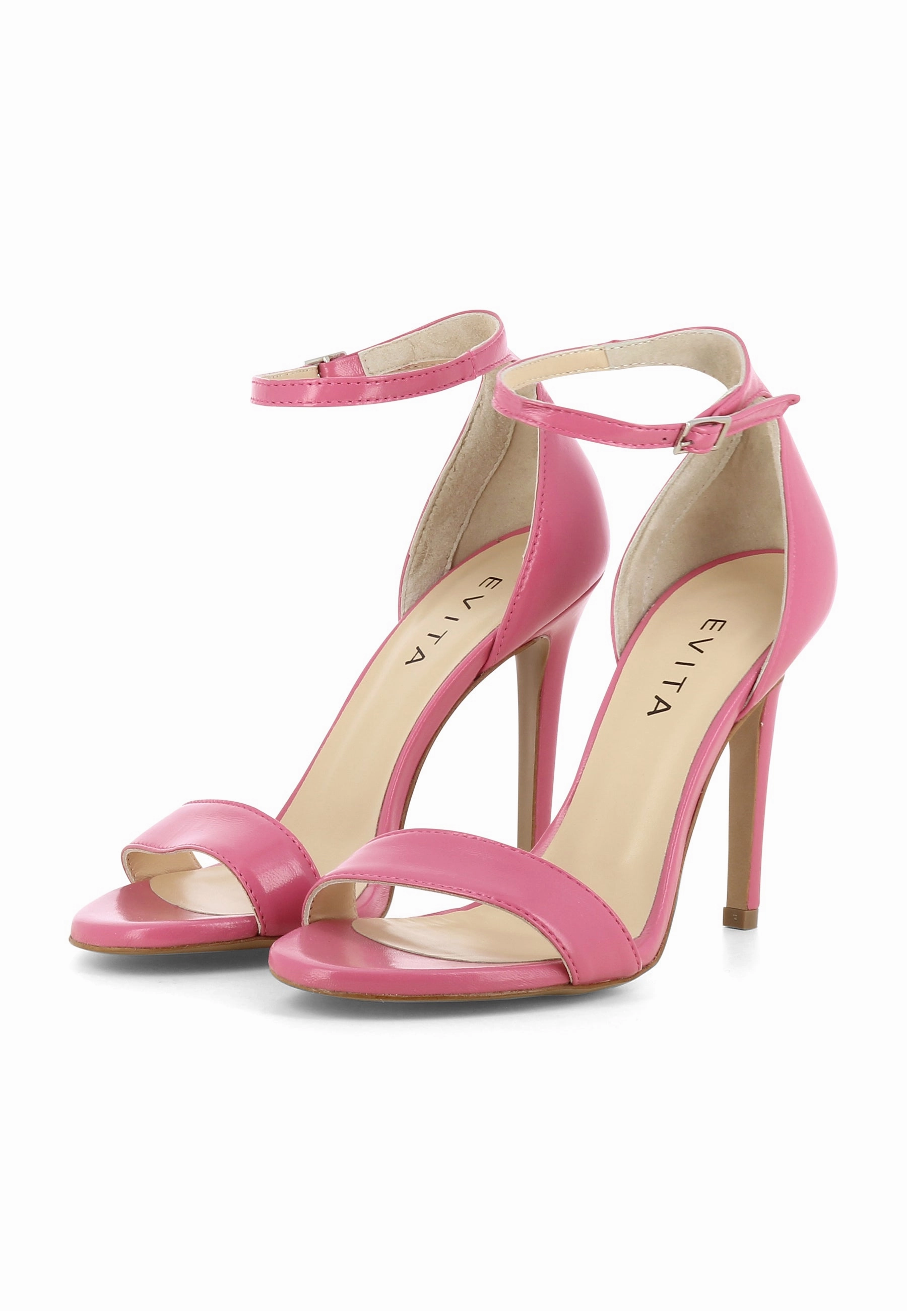 EVA Damen Sandalette  -  Glanzleder Pink Glitter High Heels