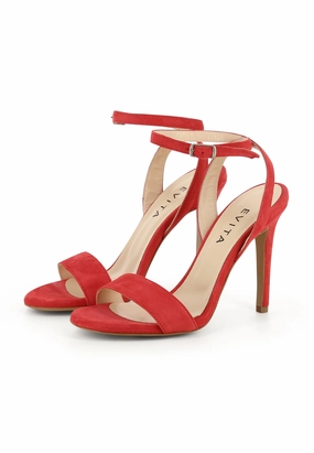 EVA Damen Sandalette  -  Rauleder Orange 7 Inches High Heels Shoes