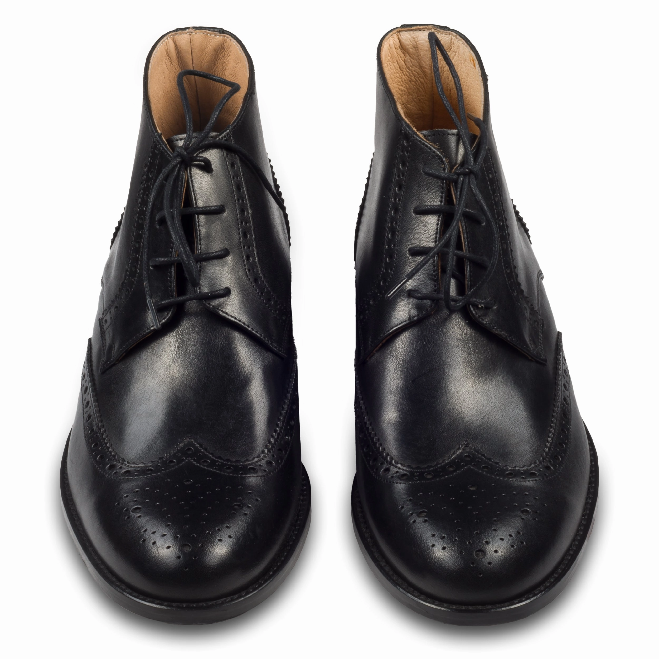 EXTON | Schnrstiefelette Herren schwarz im Budapester-Stil, Kalbsleder handgefertigt, knchelhoch | Gr. 45 SALE % Styling Ankle Boots