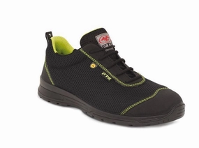 Fersensporn Sicherheitsschuhe FTG Frisbee S1P SRC Sicherheitsschuhe weit breit elastisch flexibel schwarz-gelb