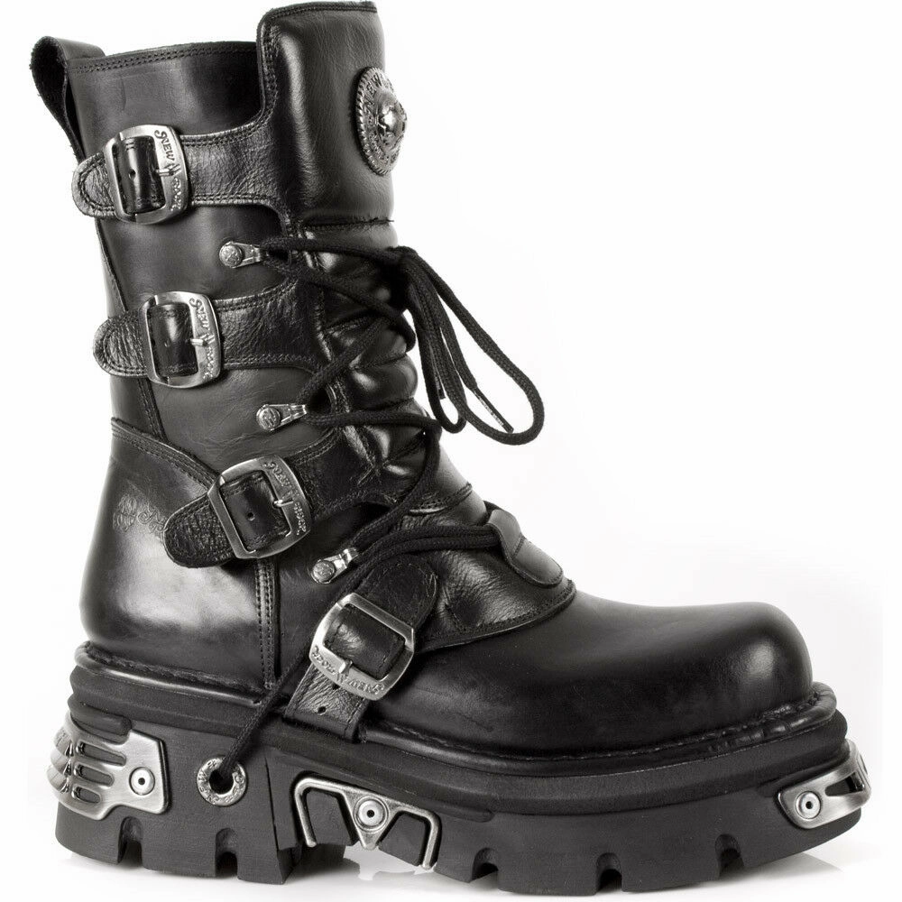 New Rock Schuhe Shoes Boots Stiefel M.373-S4 Bikerstiefel Gothic Echtleder Kamik Stiefel Größe