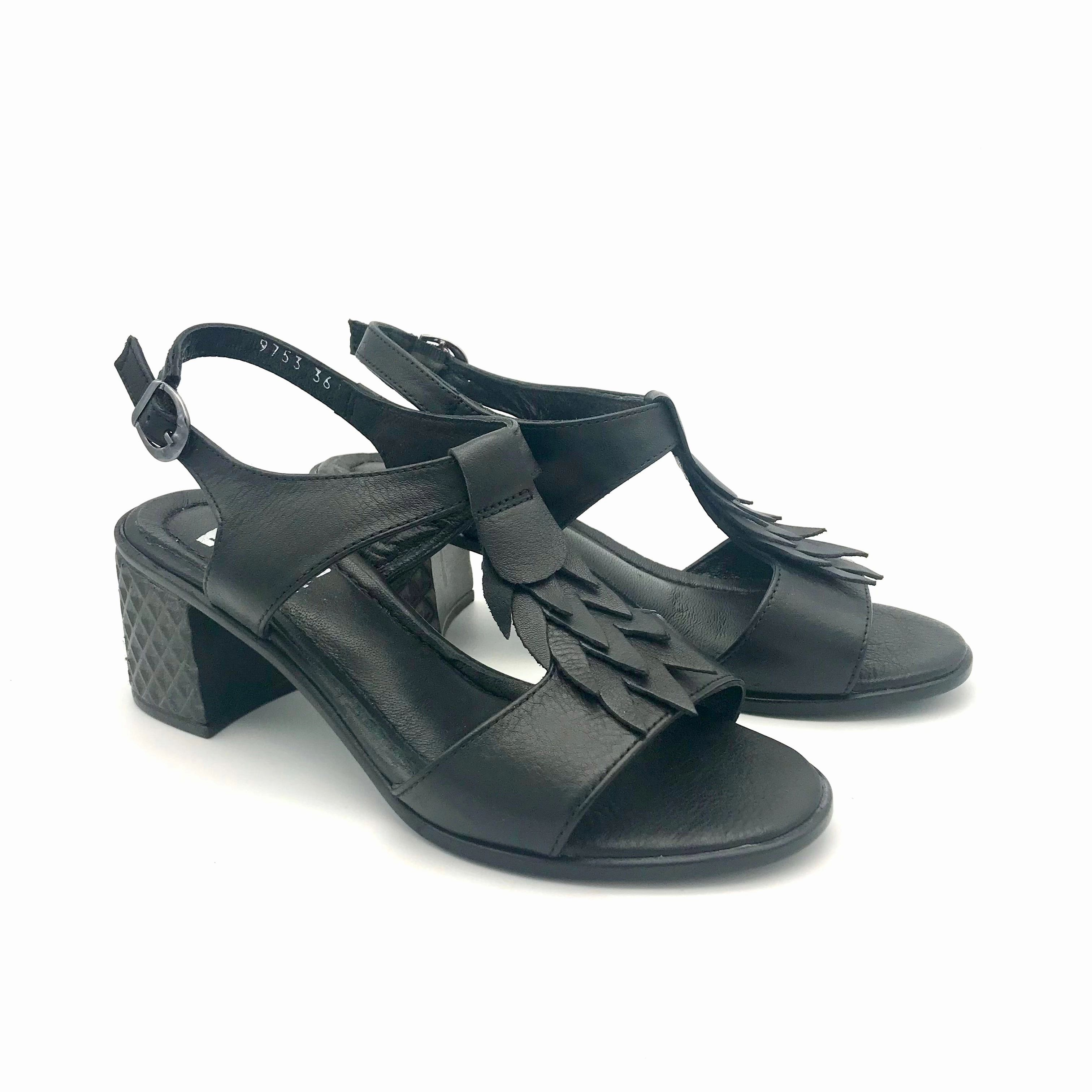 Personalisierte Sandalen Sandalen Schwarz Leder