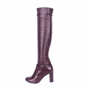 Overkneestiefel im Mary-Jane-Stil (Modell 418) Leder bordeaux Stiefel Santiago