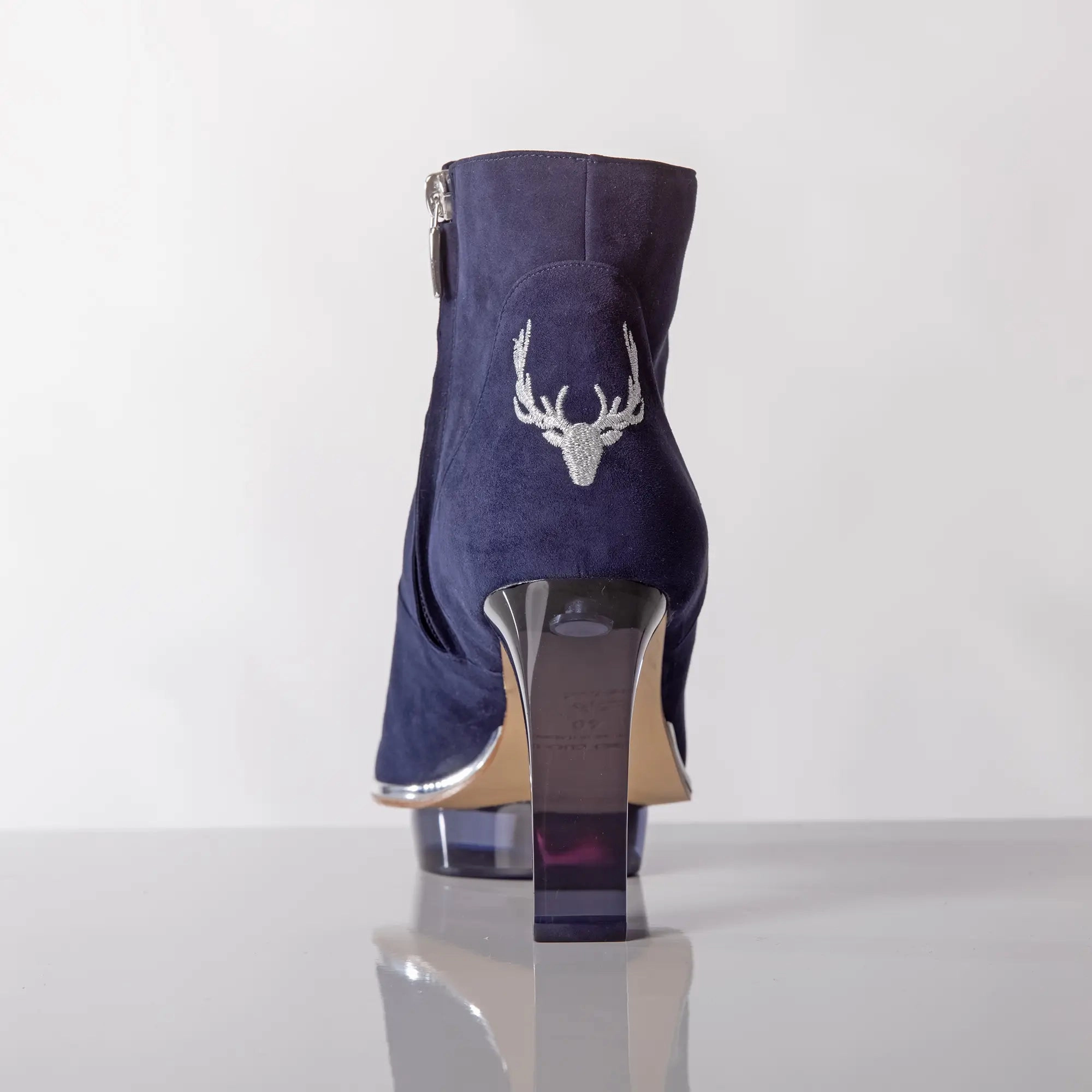 MARINAS Closetoes Stiefeletten Dirndlschuhe dunkelblau Ankle Boots With Fur Inside