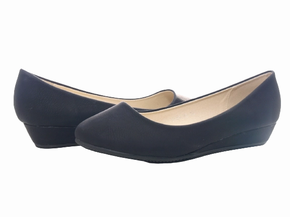 Loafers Ruskind Damen Slipper Keilabsatz Ballerina Loafer Mokassins  Slip On Flats Freizeit Black #  1111