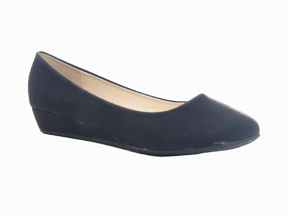 Damen Slipper Keilabsatz Ballerina Loafer Mokassins  Slip On Flats Freizeit Black #  1111 No Back Loafers