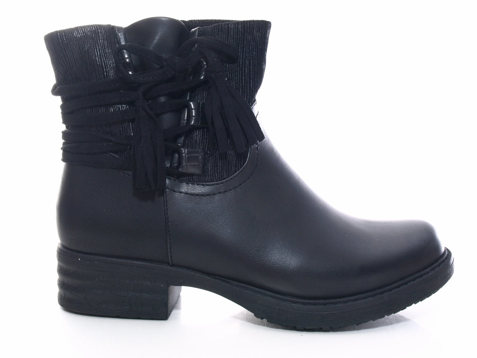 Dsw Ankle Boots Damen Stiefeletten Biker Boots Outdoor Winterboots warm gefttert Black # 3136