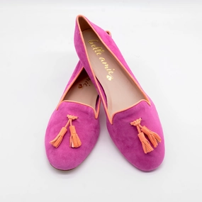 Lack Loafers Neonpink light - neon Orange light