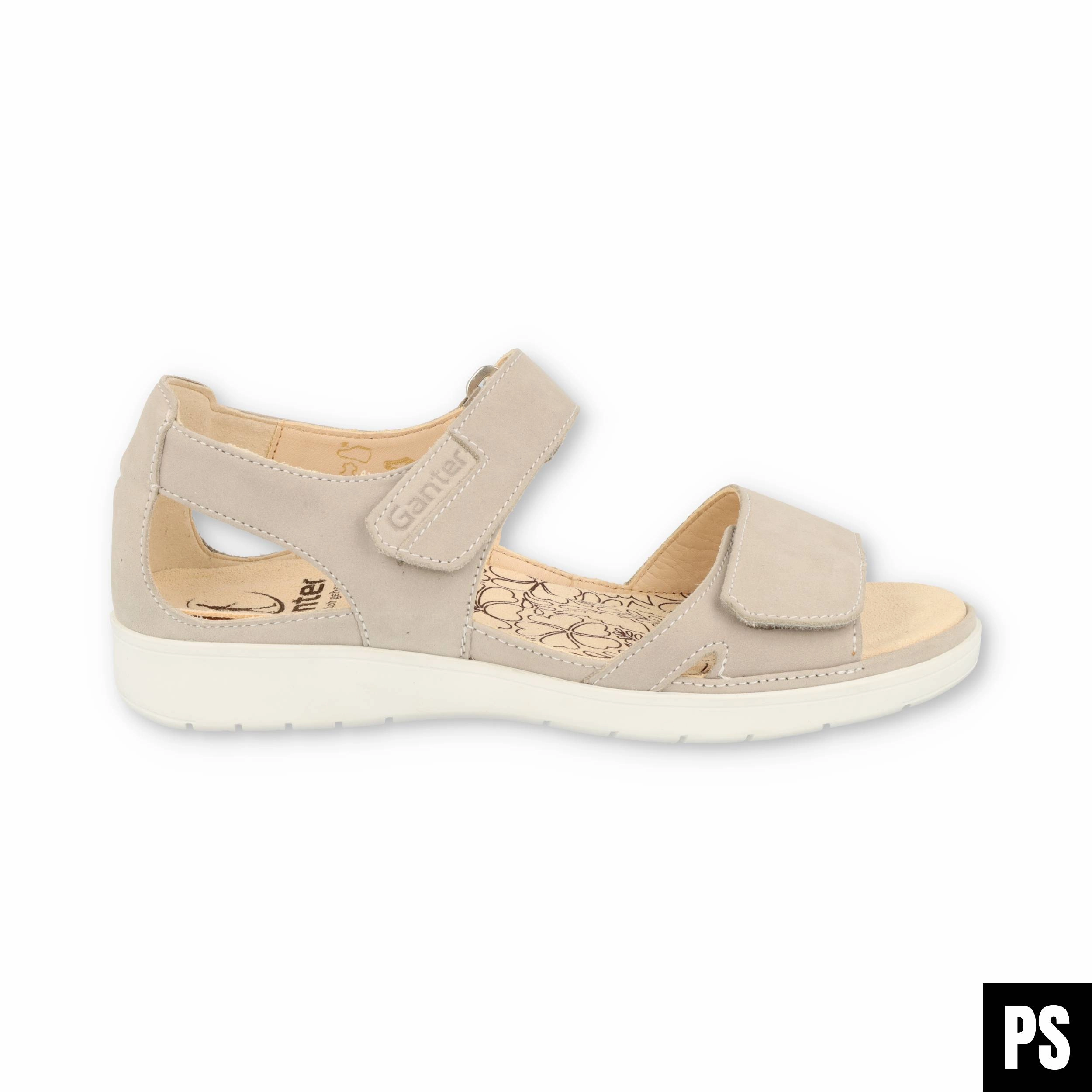 Ganter Gina lightgrey hellgrau Damen Sandalette Wechselfubett Plateau Sandalen Mit Korkabsatz