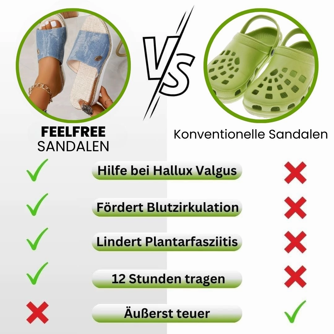 Lederne Sandalen Für Plattfüße FeelFree - Ergonomische & rutschfeste Sandalen zur Schmerzlinderung
