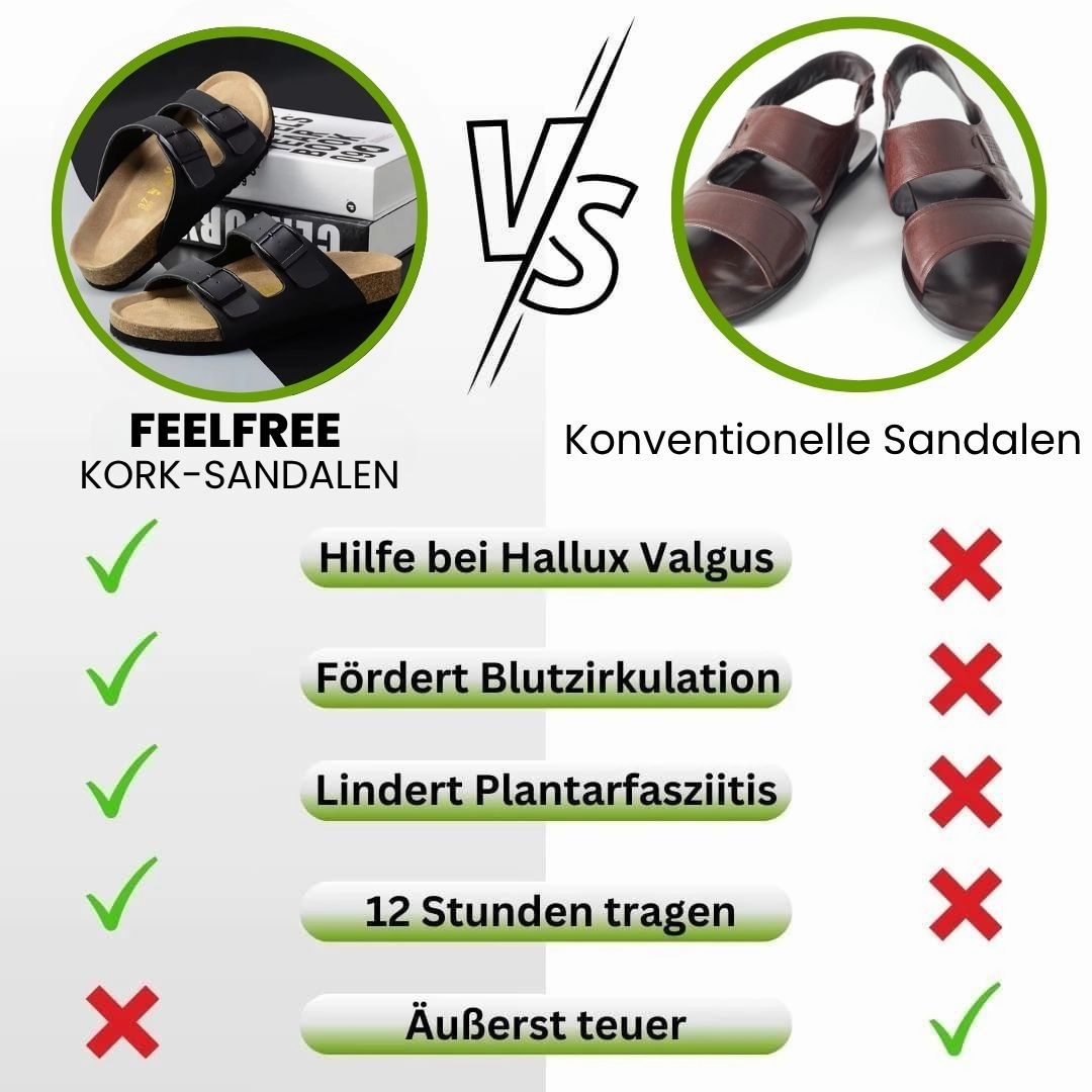 FeelFree - ergonomischen & rutschfeste Kork-Sandalen