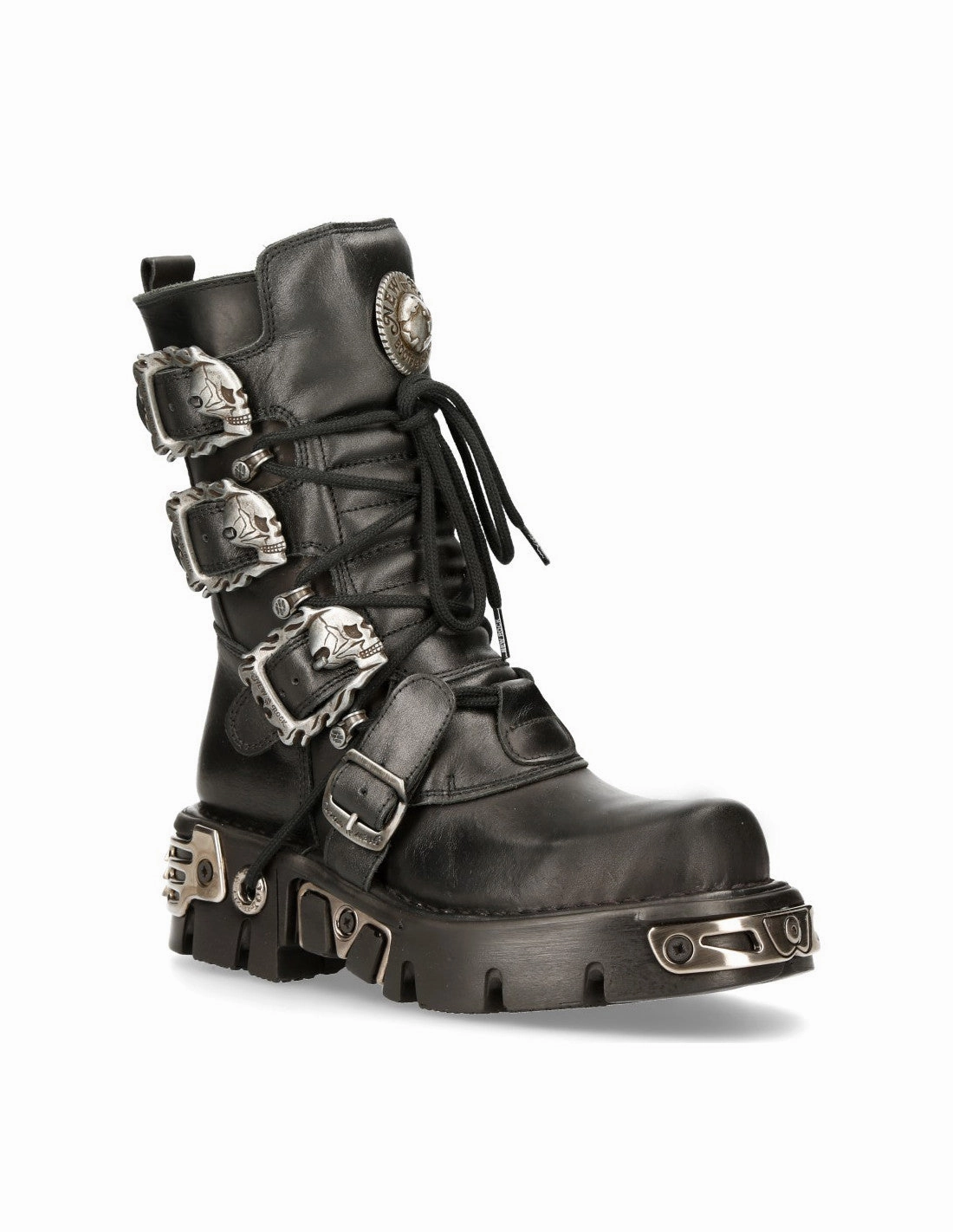 New Rock Schuhe Shoes Boots Stiefel M.391-S1 Bikerstiefel Gothic Echtleder Totenkopf Skull Enduro Stiefel Sidi