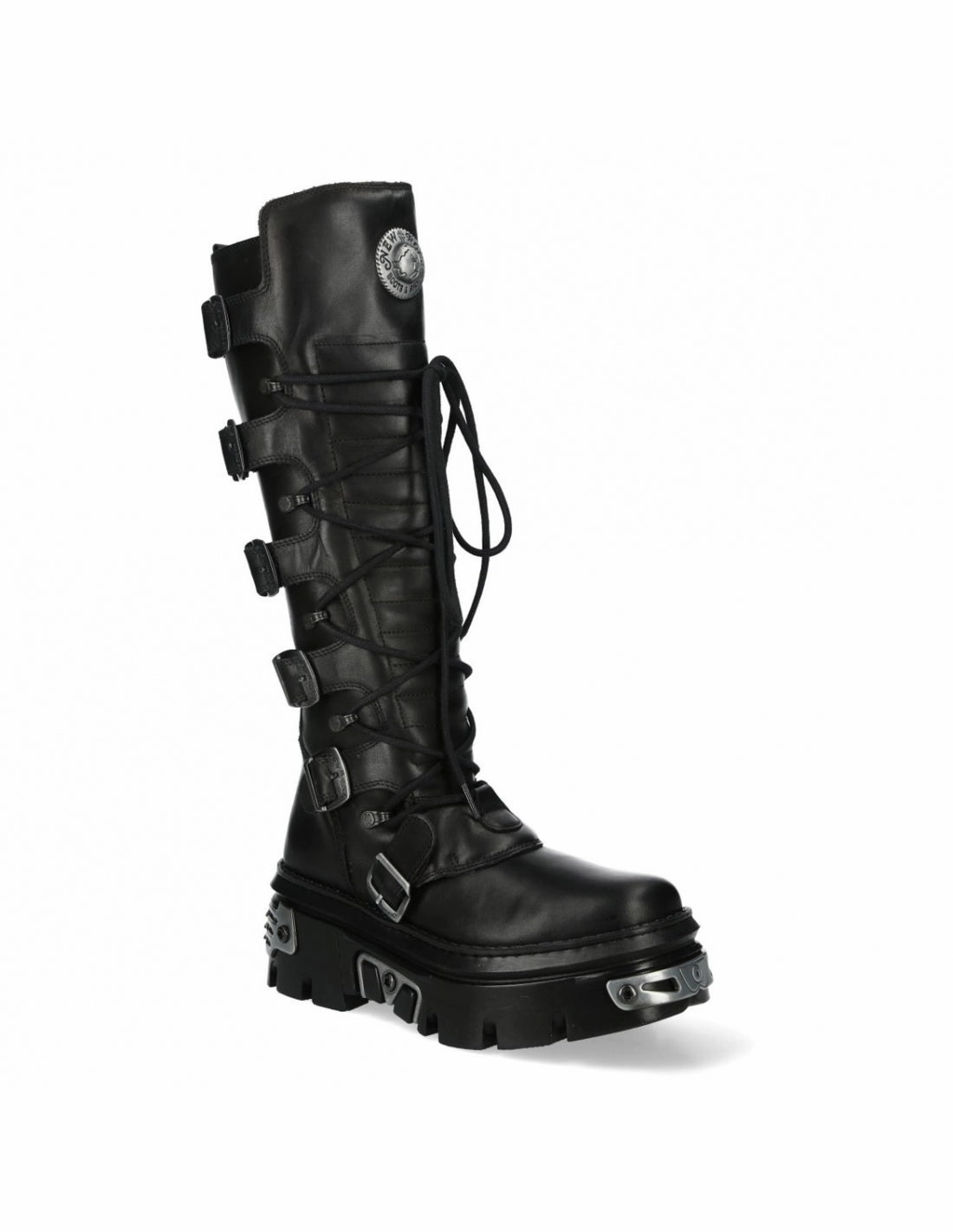 New Rock Schuhe High Boots 272 Stiefel Gothic Echtleder Schwarz Rustikale Stiefel