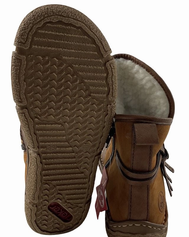 Stiefel Smx 5 Rieker Damen Kurzstiefel  Z3772-22 Braun  Kunstleder