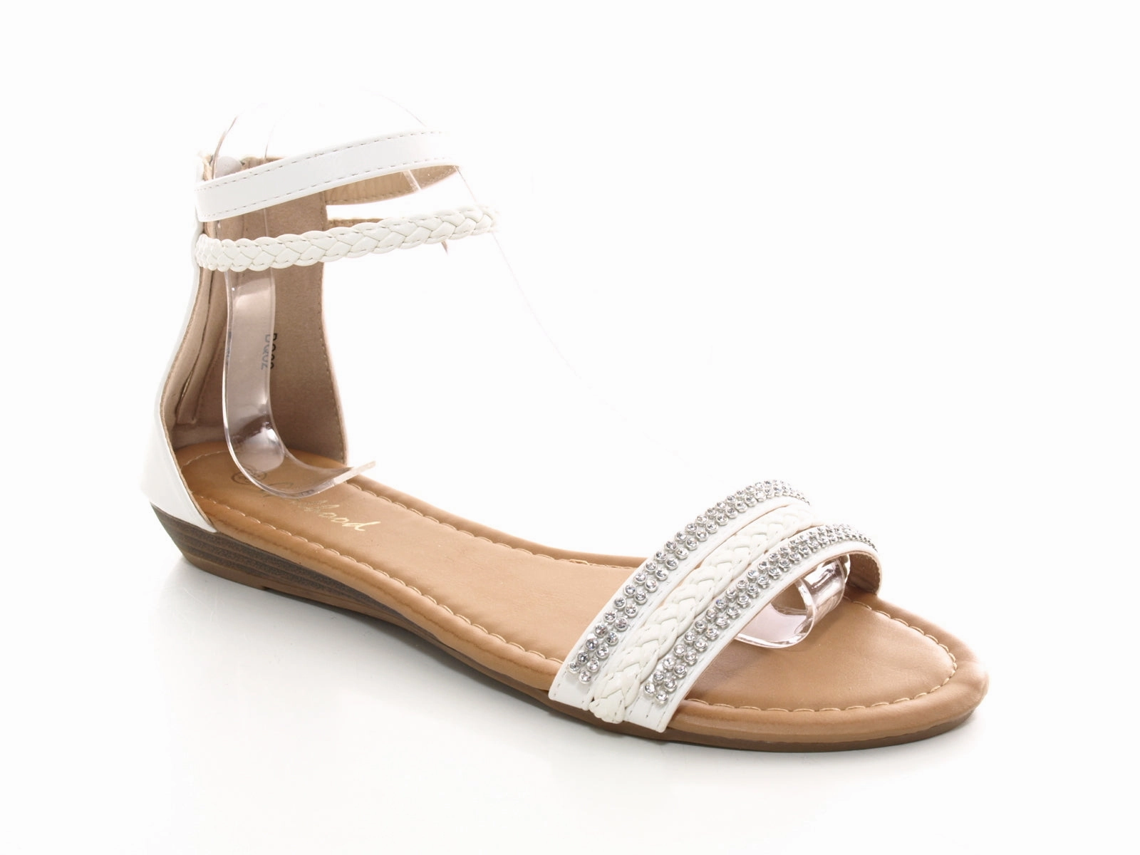 Sandalen Zum Schlüpfen Flache Sandalen Sommerschuhe Sandaletten Zehensandale White # 62
