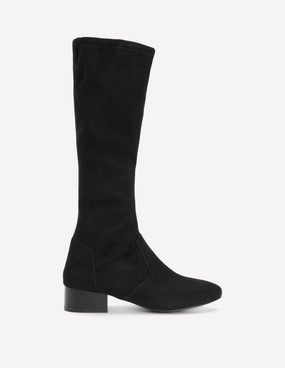 Flache Stretch-Stiefel-Schwarz Zalando Plateau Stiefel
