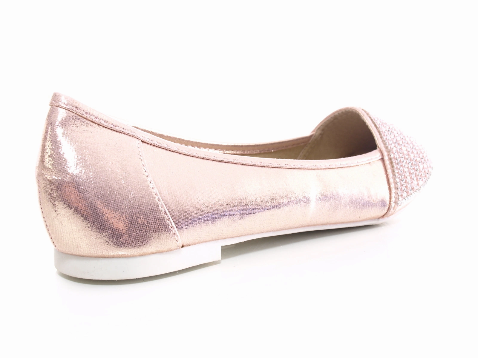 Damen Slipper Keilabsatz Ballerina Loafer Mokassins Slip On Flats Freizeit Pink # 1 Ladies Metallic Loafers