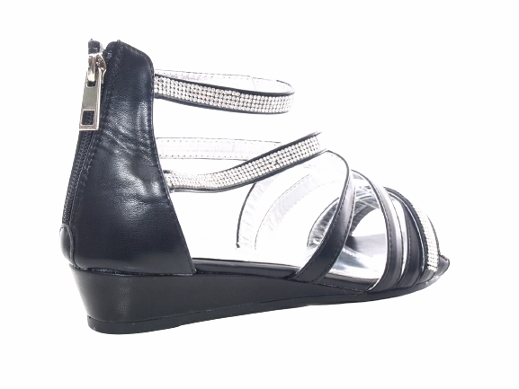 Reserved Sandalen Damen Keilabsatz Sandalen Sommerschuhe Sandaletten Black # 2523