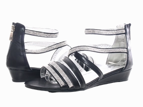 Römische Sandalen Damen Keilabsatz Sandalen Sommerschuhe Sandaletten Black # 2523