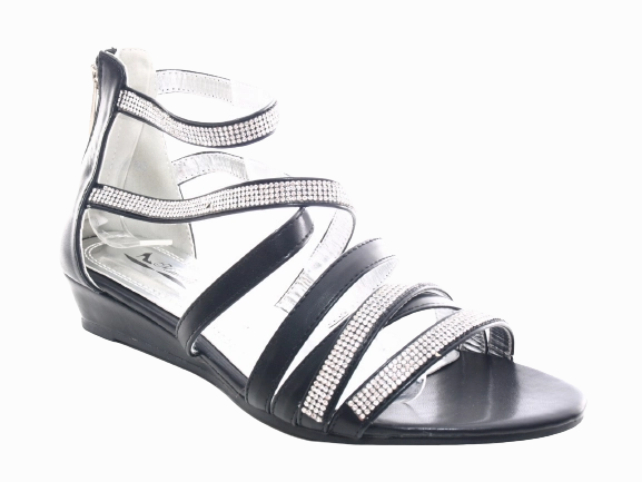 Sandalen Mit Blümchen Damen Keilabsatz Sandalen Sommerschuhe Sandaletten Black # 2523