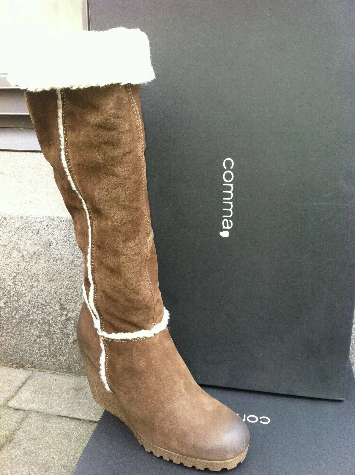 COMMA, Damenschuhe Schuhe Stiefel Winterstiefel Sasha Shearling Echtleder Winterstiefel Mit Futter