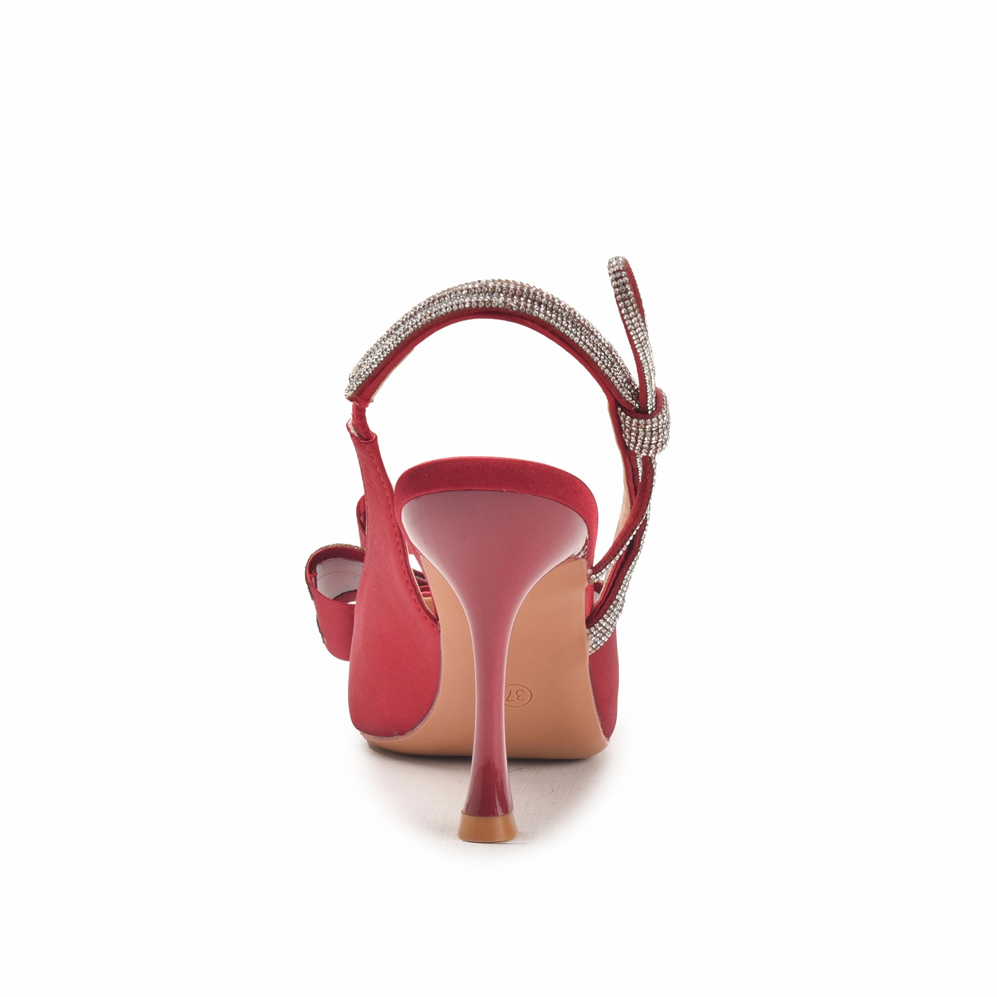 Red High Heels with Bow and Crystal Straps | 486N-M High Heels And Posture