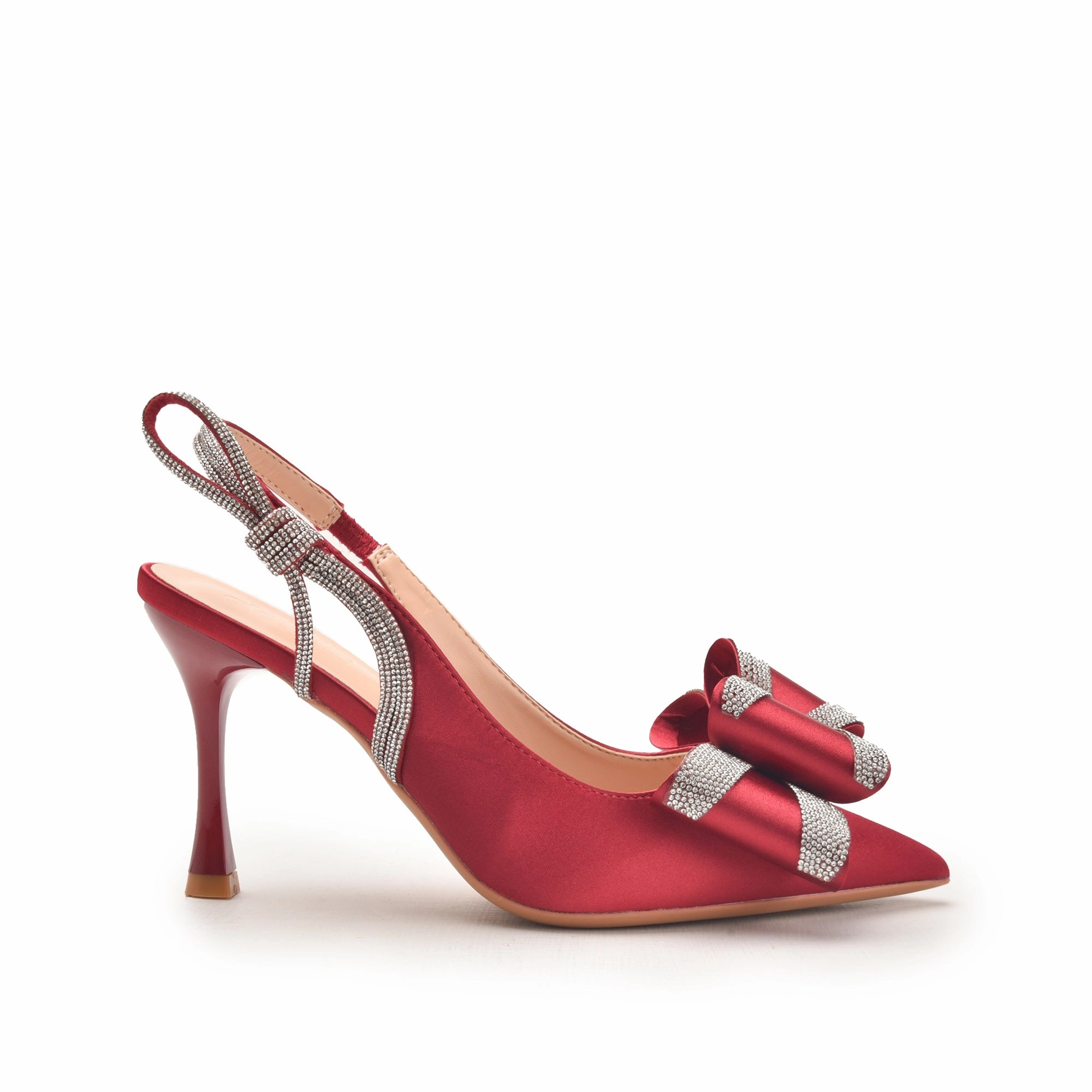 Die Schönsten High Heels Der Welt Red High Heels with Bow and Crystal Straps | 486N-M