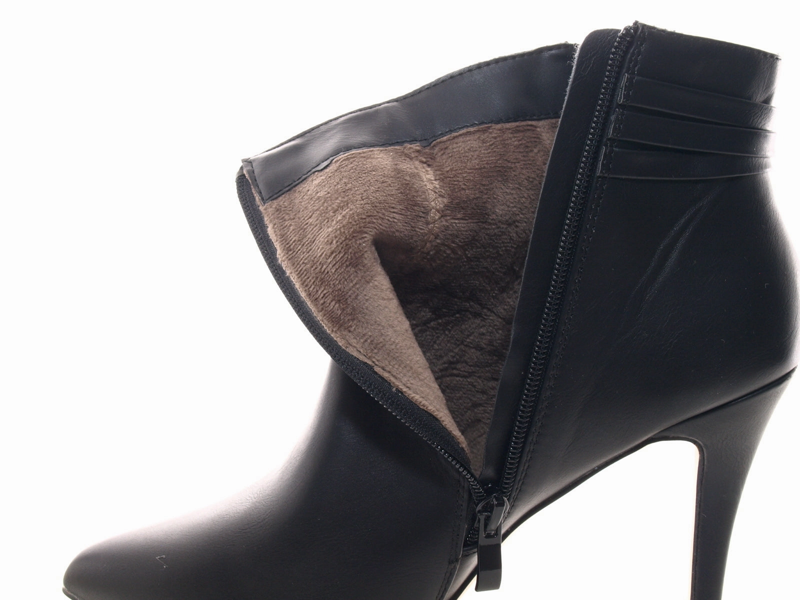 Damen Ankle Boots Stiefelette warm gefttert Black # 1220 Hat Ein Sicherheitsschuhe O2 Eine Zehenschutzkappe