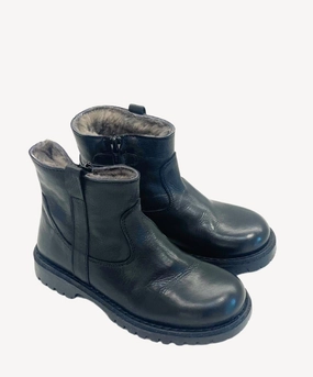 Marie Morenz 1045 Nero Schwarz gefttert Lammfell Profilsohle Stiefel Extra Weiter Schaft