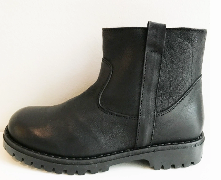 Marie Morenz 1045 Nero Schwarz gefttert Lammfell Profilsohle Stiefel Schaft Weit