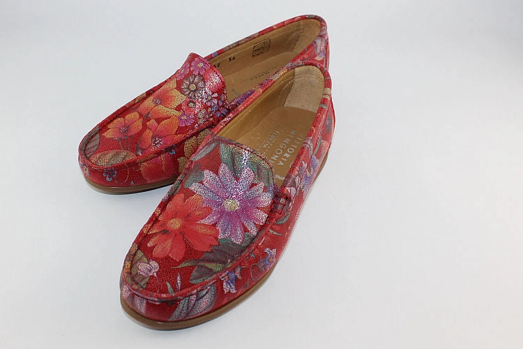 Flores Rosso Leather Loafer Grey Penny Loafers