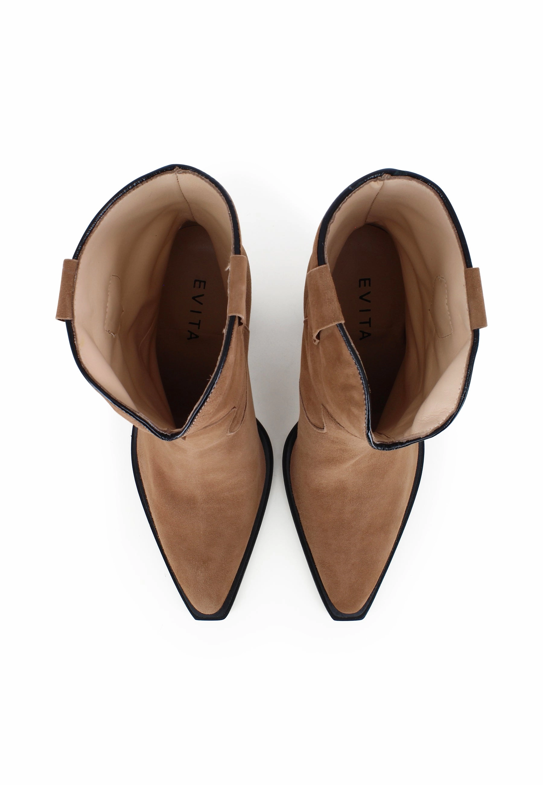 GAIA Damen Cowboy Stiefel  -  Rauleder Altrosa Wasserläufer Stiefel