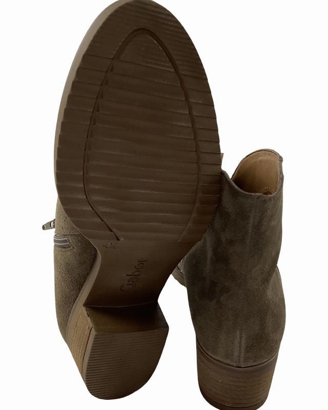 Suede Ankle Boots Wide Fit Gabor Cowboy Boots   75.512.14 Braun Rauleder  Weite F