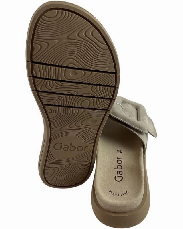 Stöckel Sandalen Gabor Damen Pantoletten 43.751.12  Samchevreau Desert