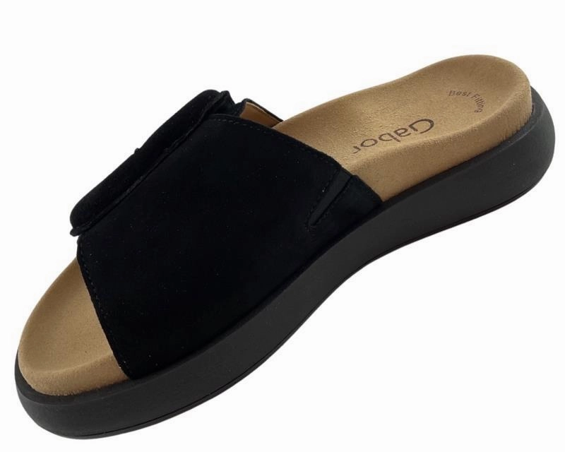 Solo Sandalen Gabor Damen Pantoletten 43.751.17  Samchevreau Schwarz