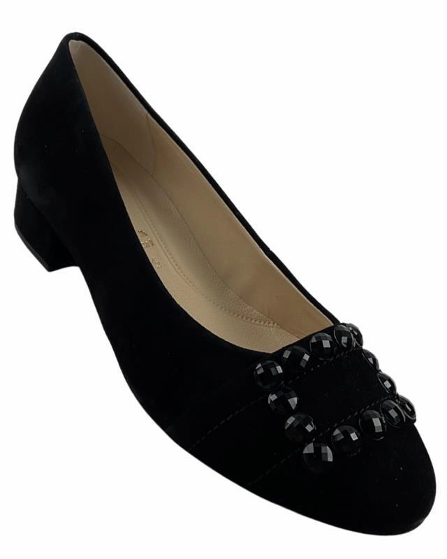 Gabor Damen Pumps 31.323.17  Samtchevreau Schwarz High Heels Closed Toe