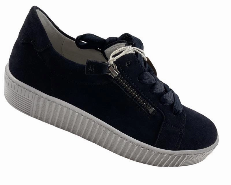 Gabor Damen Sneaker 36.334.16 Rauleder blau/wei Sneaker Dockers