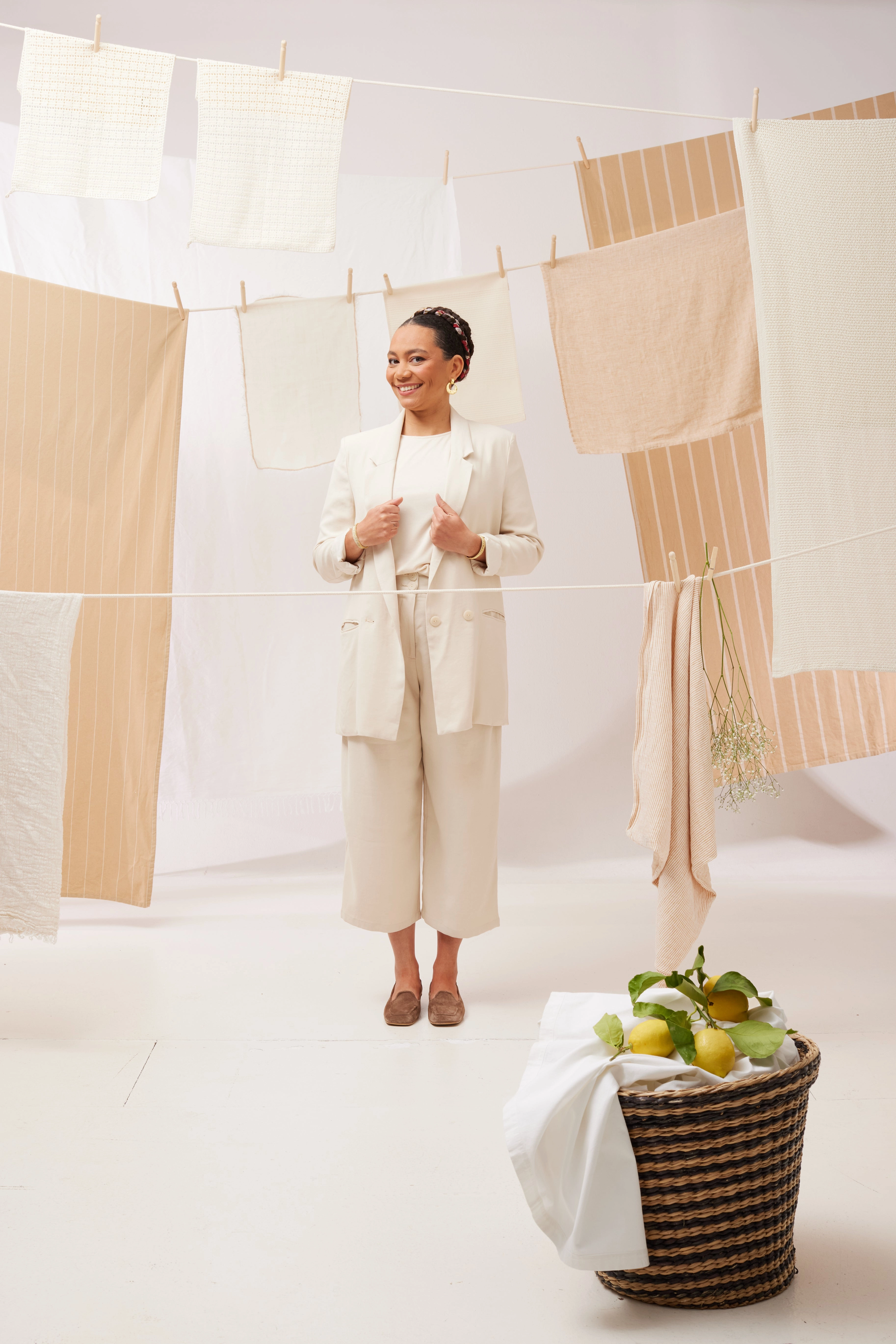 GABRIELLA Ballerina Loafer brown suede White Heeled Loafers