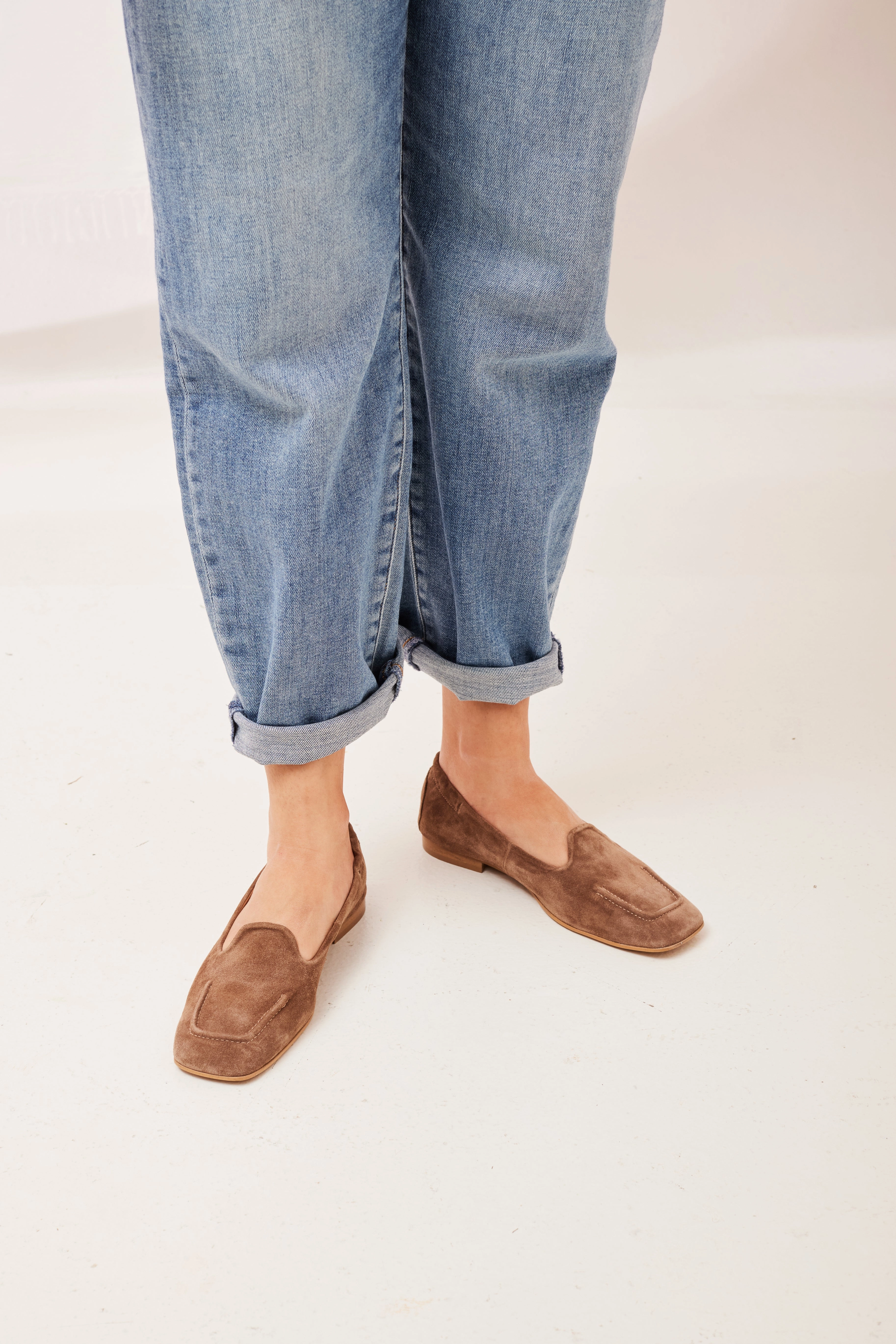GABRIELLA Ballerina Loafer brown suede Black Heeled Loafers