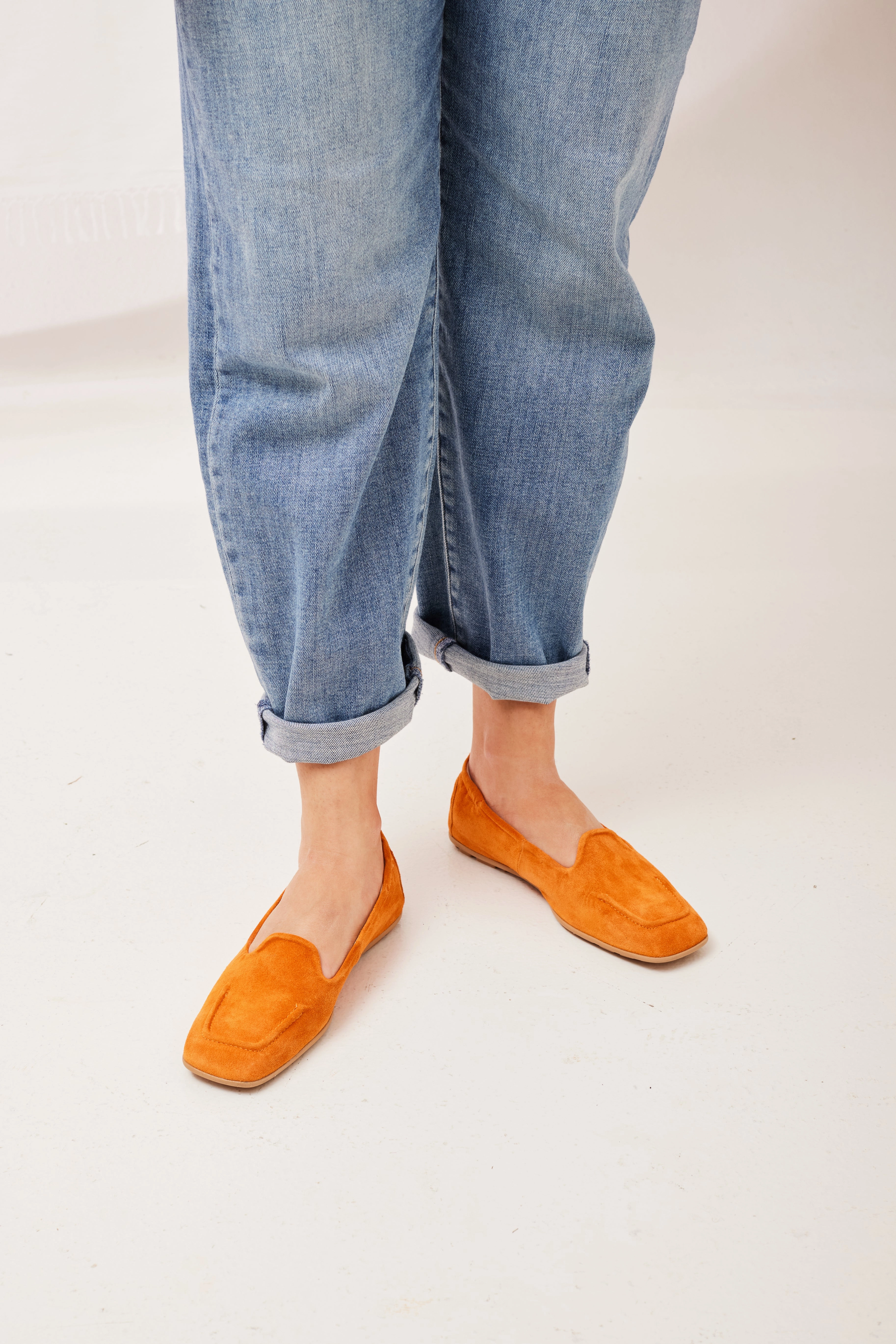 GABRIELLA Ballerina Loafer orange suede Loafers Handmade