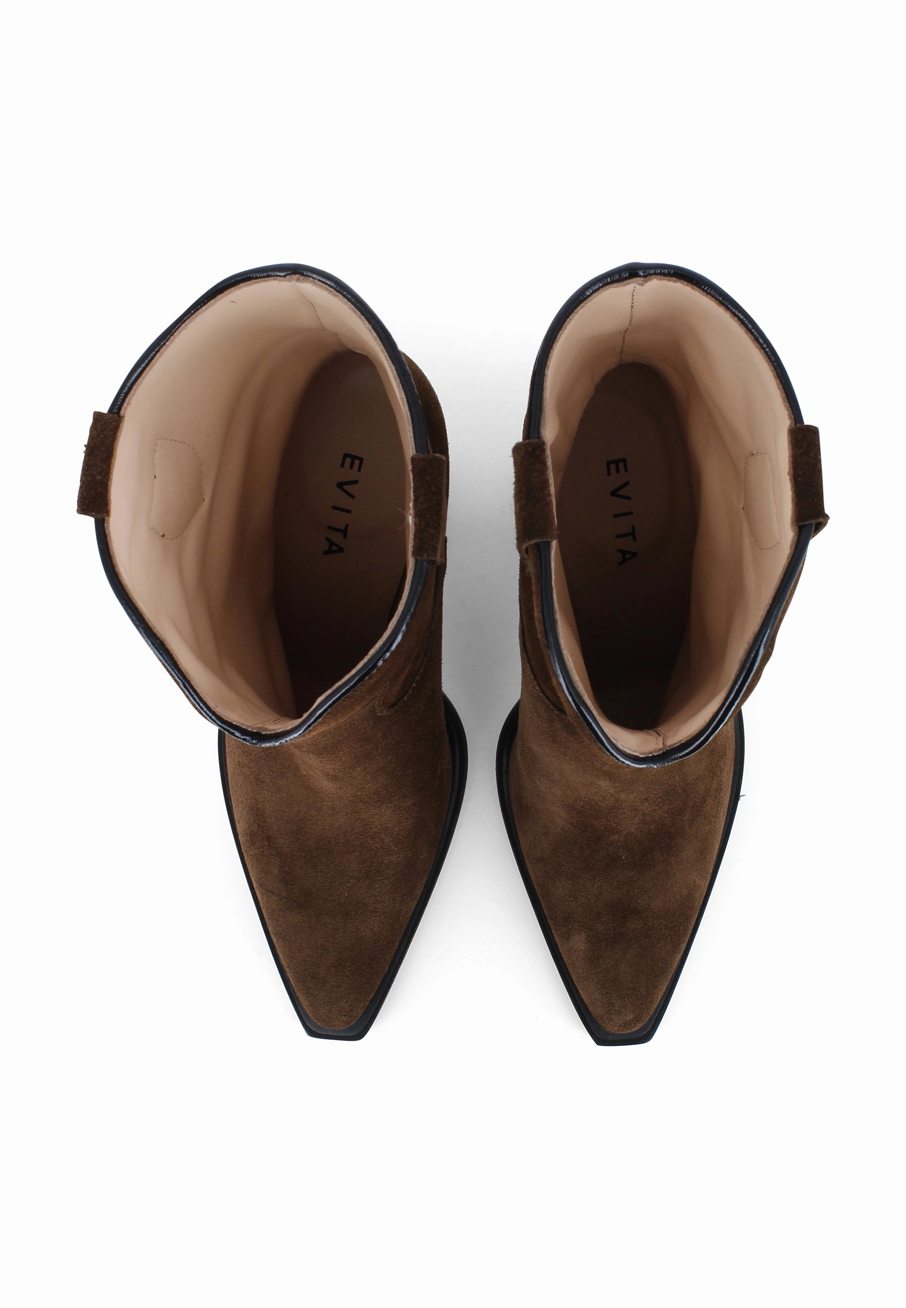 GAIA Damen Cowboy Stiefel  -  Rauleder Dunkelbraun Schuhschrank Stiefel