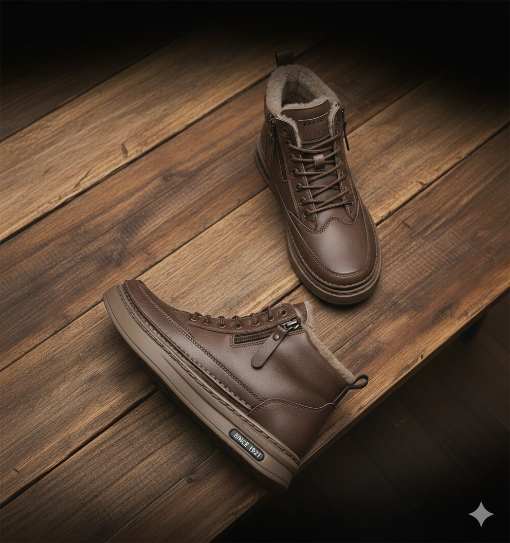 NordicBoot  Herren Winterstiefel waterproof & warm - Braun Winterstiefel Outfit